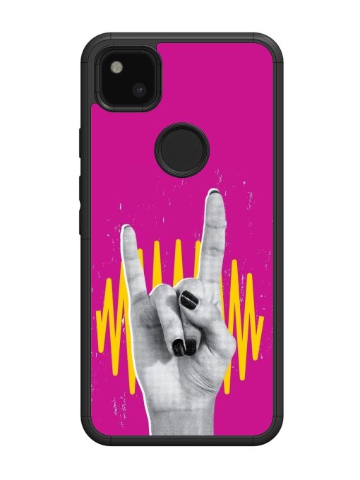 Rock Hand Glossy Soft Edge Case for Google Pixel 4A Chachhi