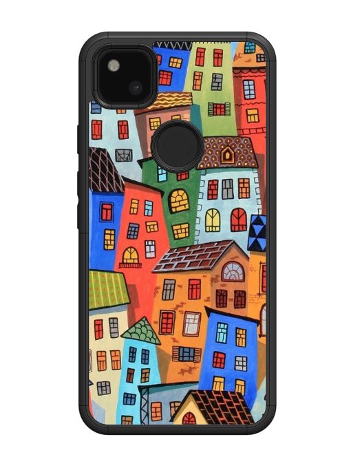 Rainbow House Glossy Soft Edge Case for Google Pixel 4A Chachhi