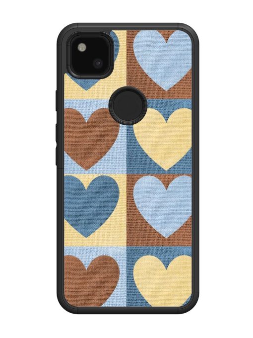 Hearts On Canvas Glossy Soft Edge Case for Google Pixel 4A Chachhi