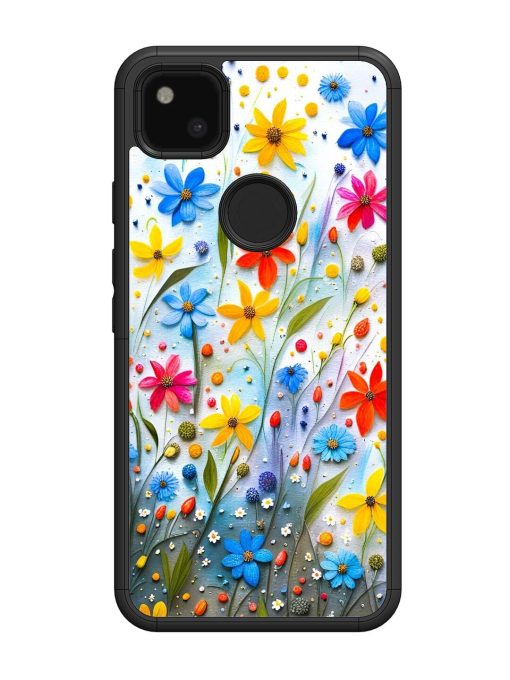 Vibrant Floral Glossy Soft Edge Case for Google Pixel 4A Chachhi