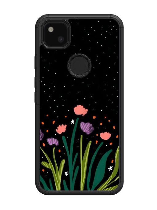 Midnight Bloom Glossy Soft Edge Case for Google Pixel 4A Chachhi