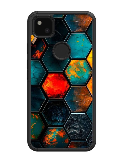 Hexagon Hive Glossy Soft Edge Case for Google Pixel 4A Chachhi