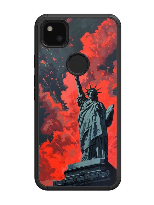 Lady Liberty'S Firework Finale Glossy Soft Edge Case for Google Pixel 4A Chachhi