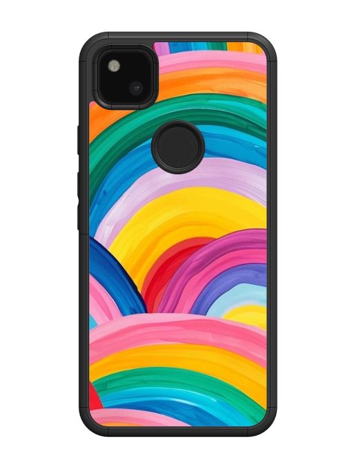 Rainbow Symphony Glossy Soft Edge Case for Google Pixel 4A Chachhi