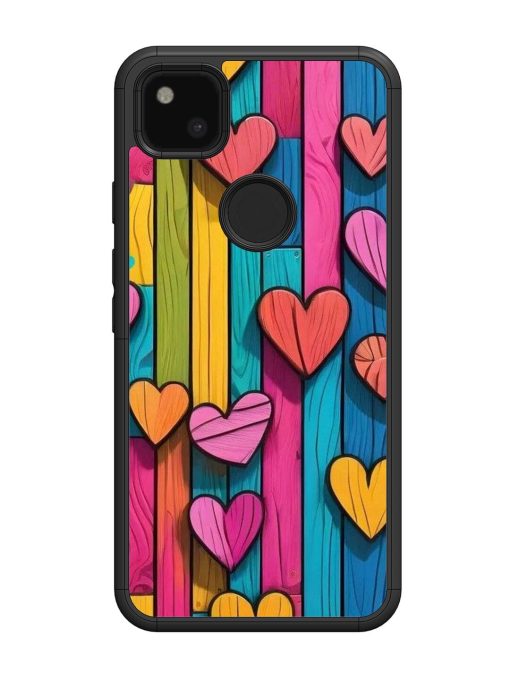 Rainbow Of Hearts Glossy Soft Edge Case for Google Pixel 4A Chachhi