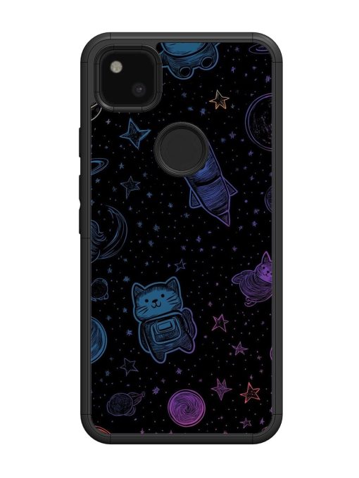 Cosmic Cat Chaos Glossy Soft Edge Case for Google Pixel 4A Chachhi