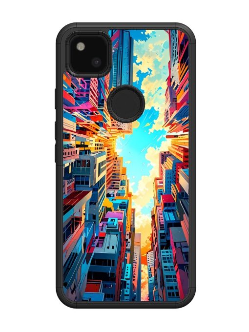 Skyward City Glossy Soft Edge Case for Google Pixel 4A Chachhi