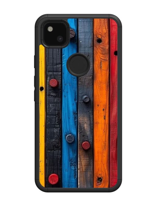 Rainbow Plank Glossy Soft Edge Case for Google Pixel 4A Chachhi