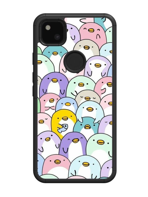 Penguin Party Glossy Soft Edge Case for Google Pixel 4A Chachhi