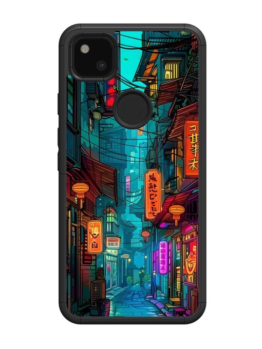 Neon Nightscape Glossy Soft Edge Case for Google Pixel 4A Chachhi