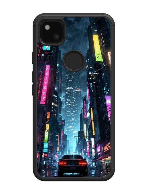 Neon Nightscape Glossy Soft Edge Case for Google Pixel 4A Chachhi