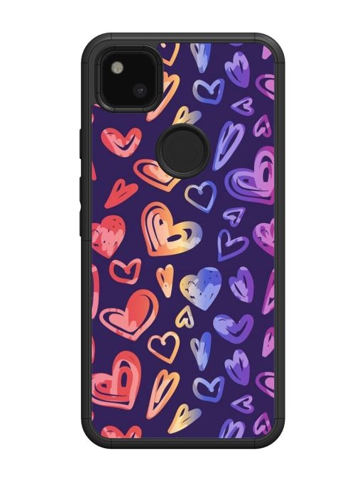 Rainbow Hearts Glossy Soft Edge Case for Google Pixel 4A Chachhi