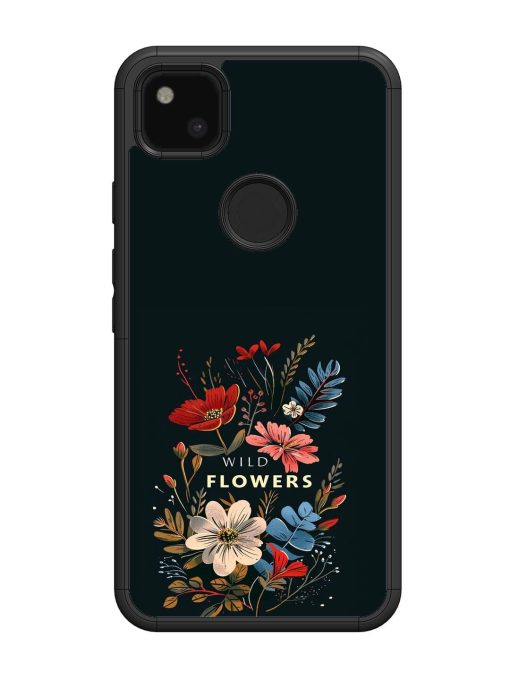 Dark Floral Glossy Soft Edge Case for Google Pixel 4A Chachhi