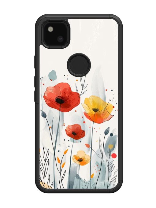 Poppy Fields Glossy Soft Edge Case for Google Pixel 4A Chachhi