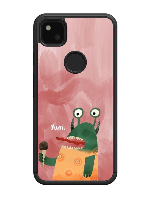 Hungry Monster Glossy Soft Edge Case for Google Pixel 4A Chachhi