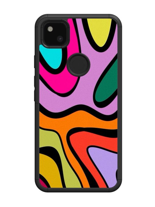 Groovy Swirls Glossy Soft Edge Case for Google Pixel 4A Chachhi