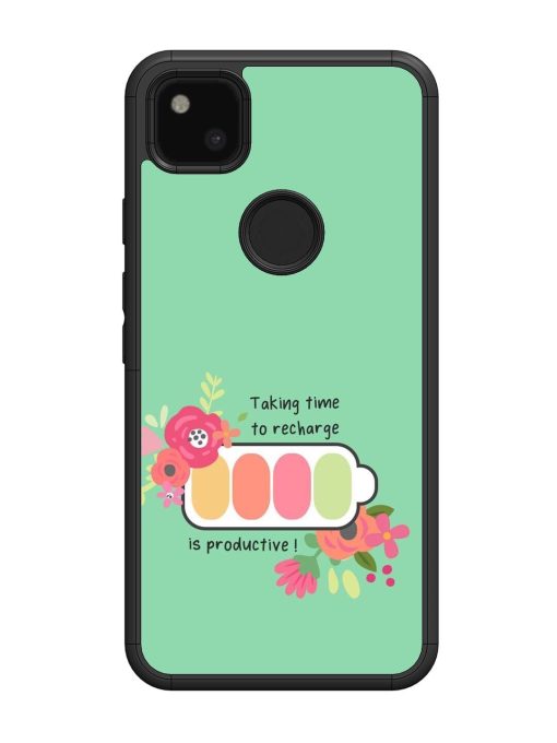 Recharge And Bloom Glossy Soft Edge Case for Google Pixel 4A Chachhi