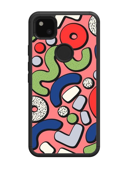 Groovy Geometric Shapes Glossy Soft Edge Case for Google Pixel 4A Chachhi