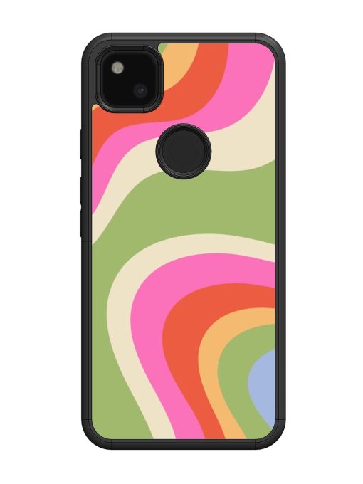 Wavy Rainbow Wonderland Glossy Soft Edge Case for Google Pixel 4A Chachhi