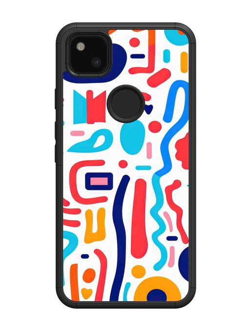 Whimsical Doodle Chaos Glossy Soft Edge Case for Google Pixel 4A Chachhi