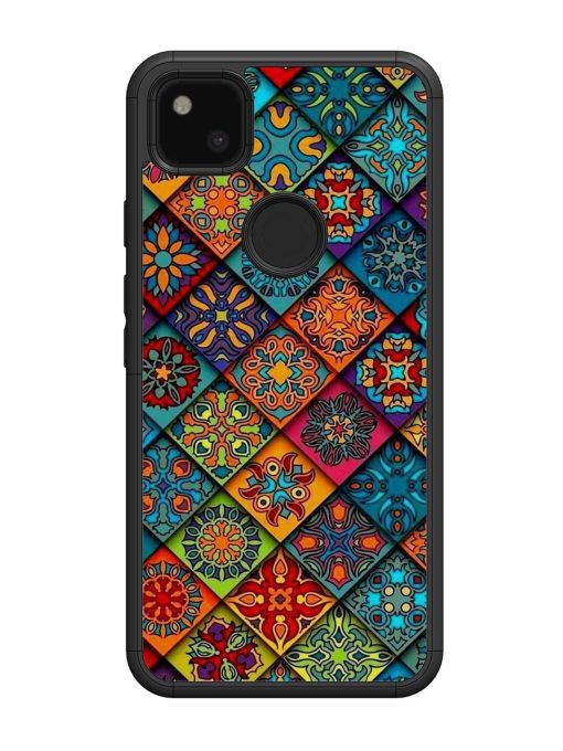 Patchwork Mandala Mosaic Glossy Soft Edge Case for Google Pixel 4A Chachhi