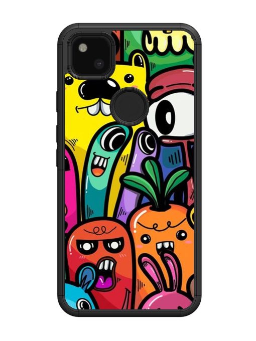 Whimsical Doodle Chaos Glossy Soft Edge Case for Google Pixel 4A Chachhi