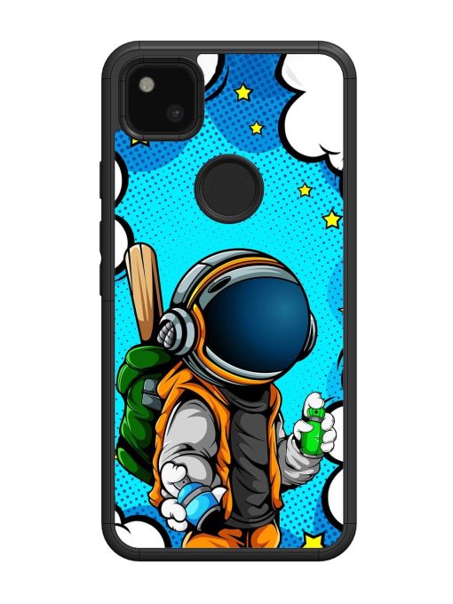 Space Graffiti Artist Glossy Soft Edge Case for Google Pixel 4A Chachhi