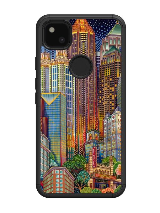 Neon Nightscape Glossy Soft Edge Case for Google Pixel 4A Chachhi