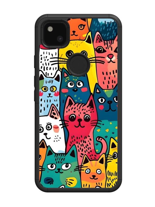 Feline Frenzy Glossy Soft Edge Case for Google Pixel 4A Chachhi