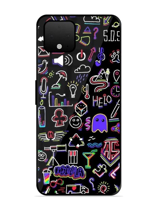 Neon Doodle Glossy Soft Edge Case for Google Pixel 4 Xl Chachhi