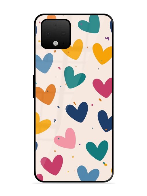 Rainbow Hearts Glossy Soft Edge Case for Google Pixel 4 Xl Chachhi