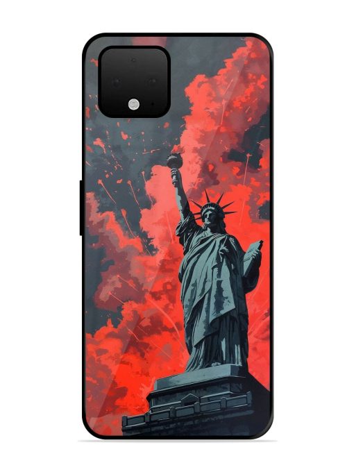 Lady Liberty'S Firework Finale Glossy Soft Edge Case for Google Pixel 4 Xl Chachhi