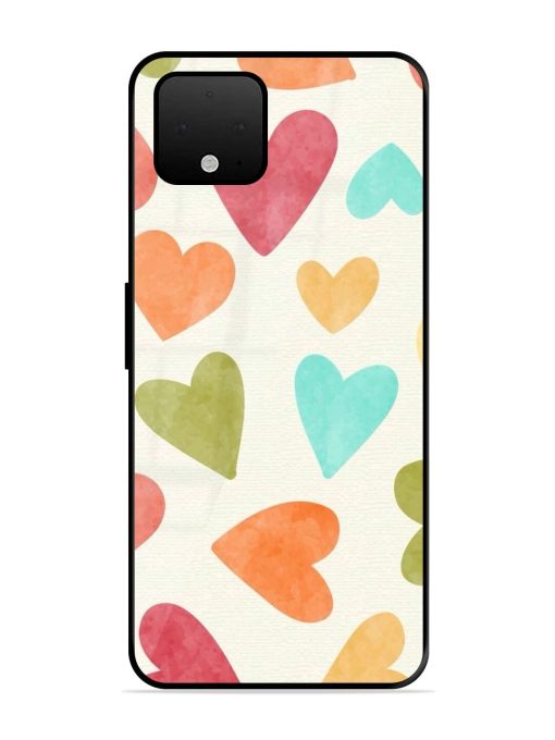 Watercolor Hearts Glossy Soft Edge Case for Google Pixel 4 Xl Chachhi