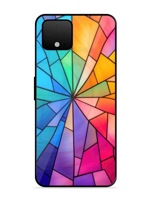 Stained Glass Kaleidoscope Of Colors Glossy Soft Edge Case for Google Pixel 4 Xl Chachhi