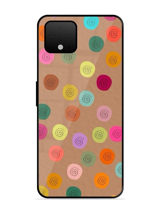 Swirly Dots On Kraft Glossy Soft Edge Case for Google Pixel 4 Xl Chachhi