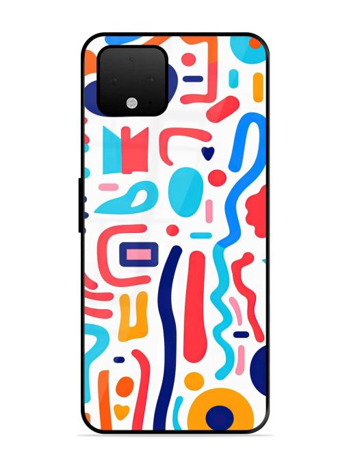 Whimsical Doodle Chaos Glossy Soft Edge Case for Google Pixel 4 Xl Chachhi