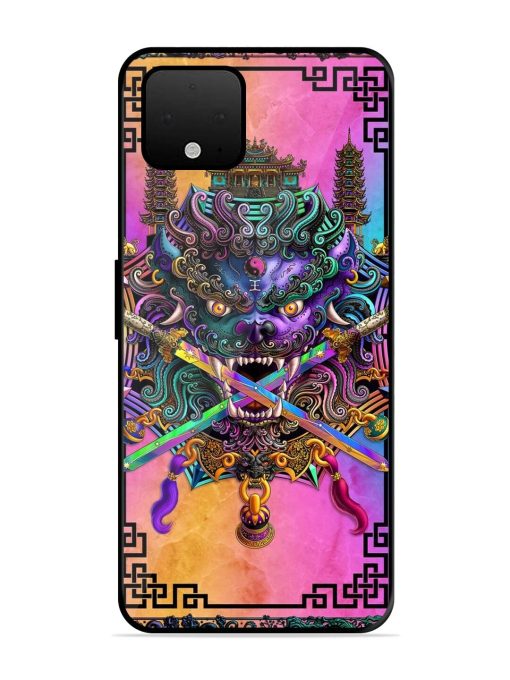 Psychedelic Fu Dog Tapestry Glossy Soft Edge Case for Google Pixel 4 Xl