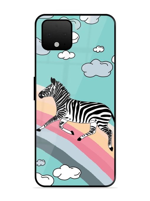 Zebra On A Rainbow Glossy Soft Edge Case for Google Pixel 4 Xl Chachhi