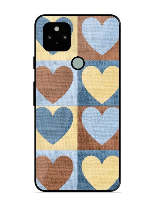 Hearts On Canvas Glossy Soft Edge Case for Google Pixel 5 Chachhi