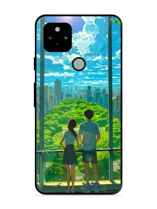 Cyberpunk Dreamscape Glossy Soft Edge Case for Google Pixel 5 Chachhi