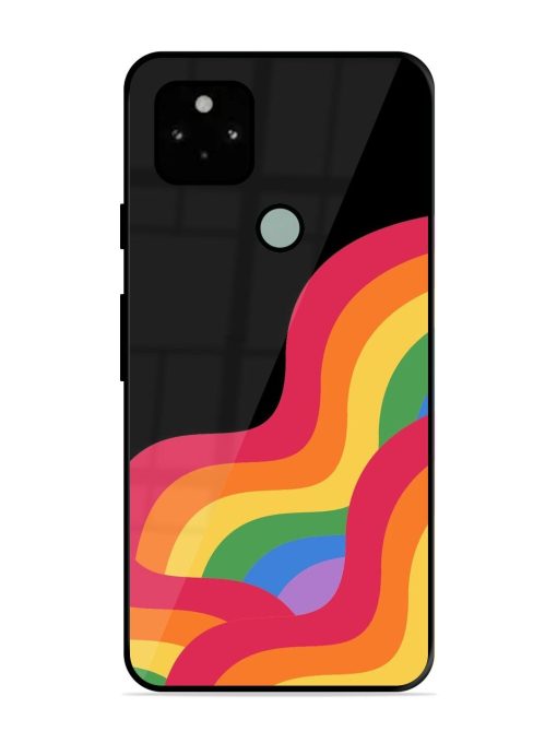 Wavy Rainbow Glossy Soft Edge Case for Google Pixel 5 Chachhi