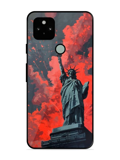 Lady Liberty'S Firework Finale Glossy Soft Edge Case for Google Pixel 5 Chachhi