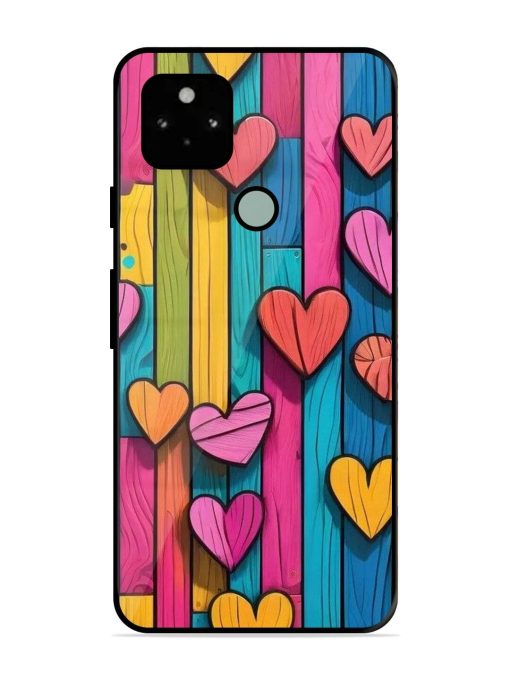 Rainbow Of Hearts Glossy Soft Edge Case for Google Pixel 5 Chachhi