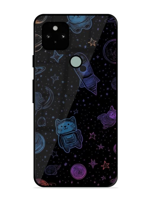 Cosmic Cat Chaos Glossy Soft Edge Case for Google Pixel 5 Chachhi