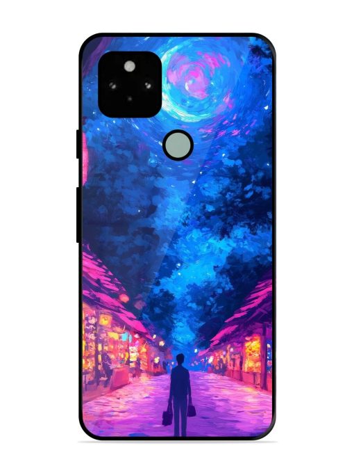 Neon Nightscape Glossy Soft Edge Case for Google Pixel 5 Chachhi