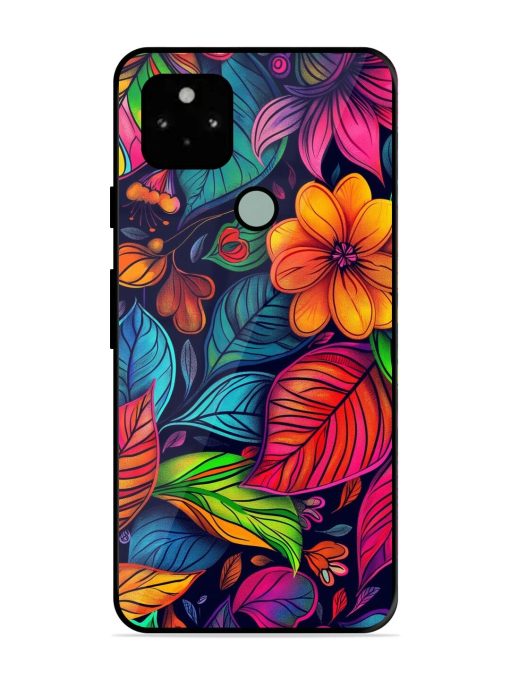 Rainbow Of Blooms Glossy Soft Edge Case for Google Pixel 5 Chachhi