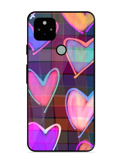 Neon Hearts Glossy Soft Edge Case for Google Pixel 5 Chachhi