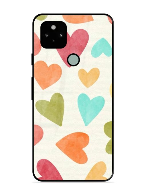 Watercolor Hearts Glossy Soft Edge Case for Google Pixel 5 Chachhi