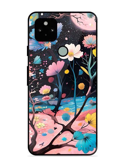 Cosmic Bloom Glossy Soft Edge Case for Google Pixel 5 Chachhi