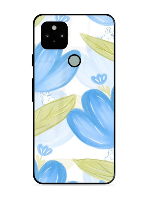 Bunny'S Blue Garden Glossy Soft Edge Case for Google Pixel 5 Chachhi